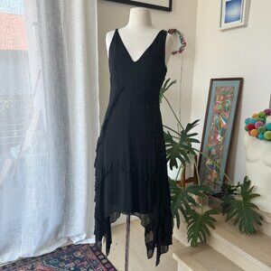 Elizabeth and James Black Silk Dress 4